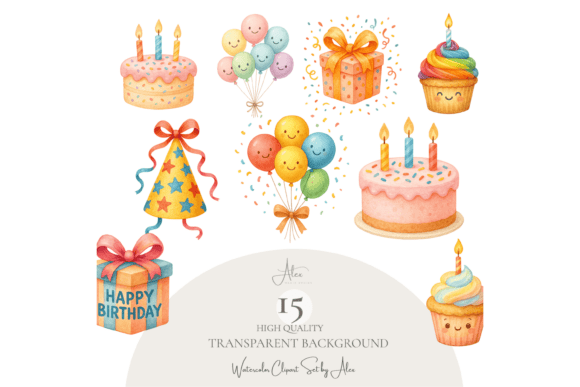 Bring Your Designs to Life with the Birthday Clipart Set