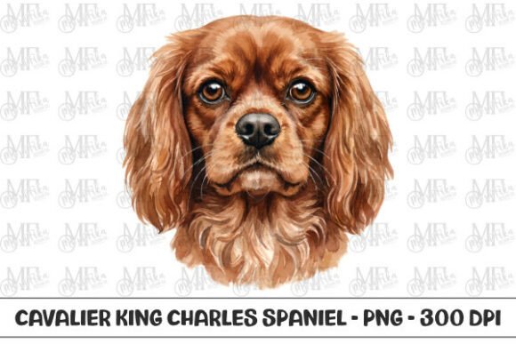 Cavalier King Charles Spaniel Watercolor: A Versatile Digital Art Resource for Creative Projects