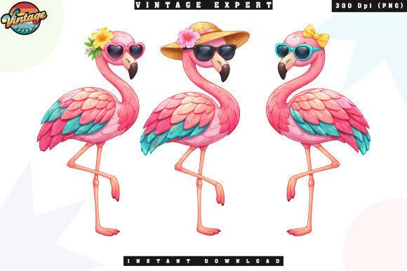 Cute Flamingo Set for Summer Fun Designs