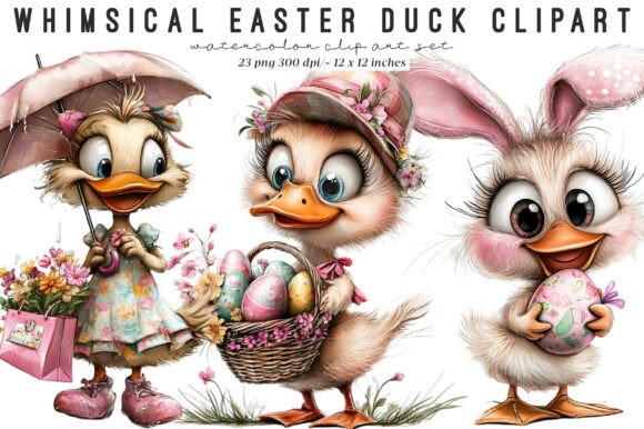 Easter Duck Clipart Bundle