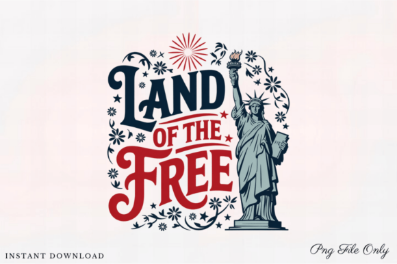 Land of the Free Boho Png T-shirt Design: Creative Freedom for Print-on-Demand Entrepreneurs