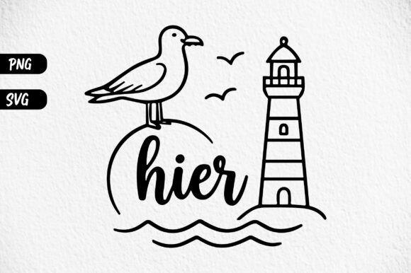 Lighthouse Seagull Beach Clipart PNG SVG for Creative Coastal Designs
