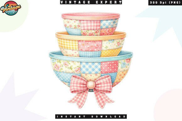 Mixing Bowls Floral Patchwork PNG: A Strategic Design Asset for Creative Entrepreneurs