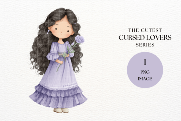 Romantic Lavender Girl Clipart