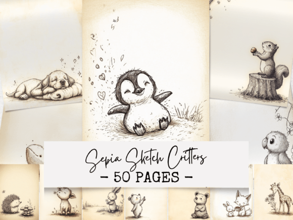 Sepia Sketch Critters Junk Journal Pages: A Practical Tool for Creative Workflow Integration
