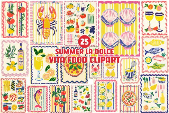 Summer La Dolce Vita Food Clipart Bundle