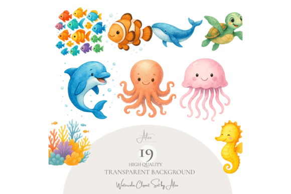 Underwater Clipart Set: Elevating Ocean-Themed Creative Projects
