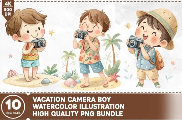 Vacation Camera Boy PNG Bundle: Creative Solutions for Print and Digital Projects