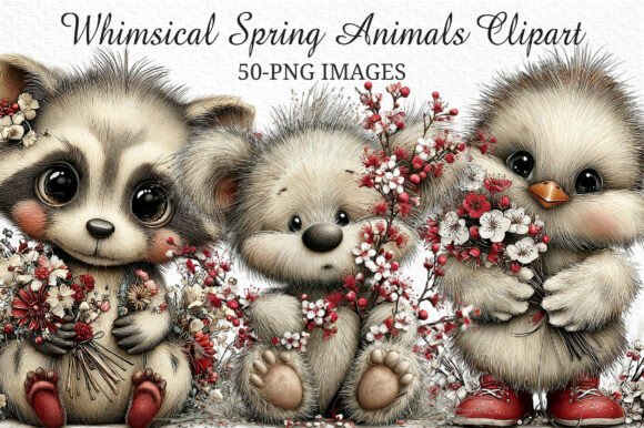 Whimsical Spring Animals Clipart PNG: Adding Playful Charm to Your Creative Projects