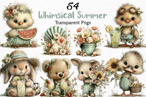 Whimsical Summer Clipart PNG Bundle: Adding Joy and Creativity to Your Designs