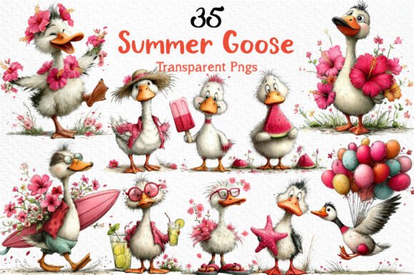Whimsical Summer Goose Clipart PNG: Creative Uses for Personal and Professional Projects